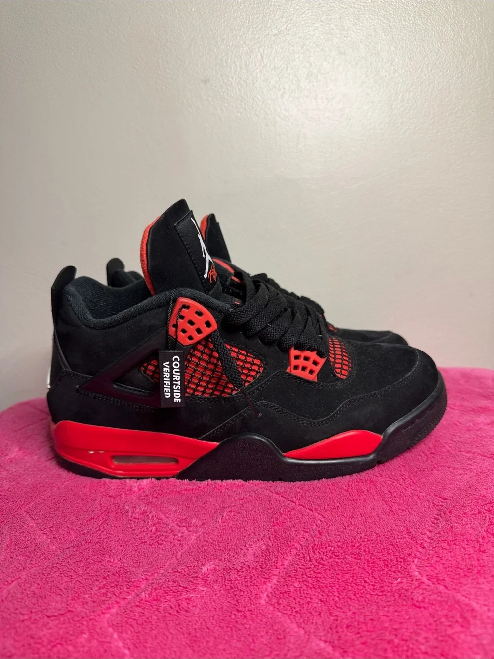 Jordan black and red basketball sneakers